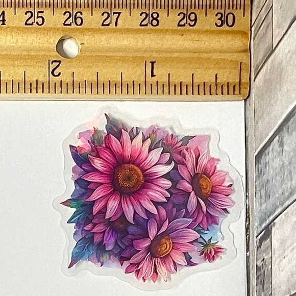 Office | 110 Flowers Translucent Holographic Reusable Waterproof Vinyl ...